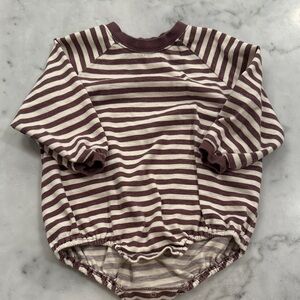 Rylee + Cru Plum and Cream Striped Onesie Size 18-24mos